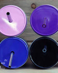 Painted Metal Straw Hole Tumbler Lids for Regular Mouth Mason Jars