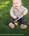 Silicone Bead & Wood Ring Pacifier Clip