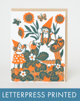 Strawberry Picking Gnome Letterpress Greeting Card by Phoebe Wahl