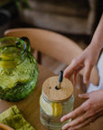 Me Mother Earth - Wide Mouth Bamboo Mason Jar Lids
