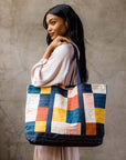Checkered Canvas Tote Bag