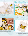 Paint Your Numbers - Golden Monarch Tote – Sunset Butterfly Edition Paint by Numbers Kit