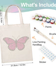 Paint Your Numbers - Pink Flutter Tote Paint by Numbers Kit