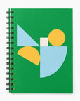 Poketo - Essential Spiral Bound Lined Notebook: Green Geo