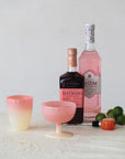 Two-Tone Drinking Glass, Pink & Cream Color