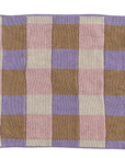 Cotton Knit Dish Cloth with Check/Plaid Pattern, 4 Styles