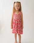 Strawberry Shirred Dress