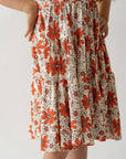 Festive Floral Shirred Dress
