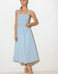CAREFREE DAISY WOVEN MIDI DRESS