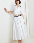 COASTAL COLLAR WOVEN MIDI SKIRT