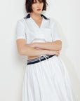 COASTAL COLLAR WOVEN MIDI SKIRT