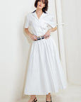 COASTAL COLLAR WOVEN MIDI SKIRT