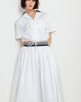 COASTAL COLLAR WOVEN MIDI SKIRT