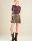 BLISSFUL STROLLS SWEATER POLO TOP