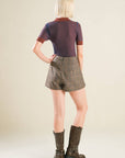 BLISSFUL STROLLS SWEATER POLO TOP