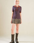 BLISSFUL STROLLS SWEATER POLO TOP