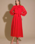 EXCEPTIONAL EXPRESSION WOVEN MIDI DRESS
