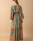 FLEETING FAUNA WOVEN MAXI DRESS