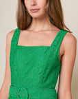 DAFFODILS & DAYDREAMS WOVEN LACE MIDI DRESS