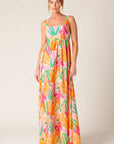 BON VOYAGE PINK ORANGE WOVEN MAXI DRESS