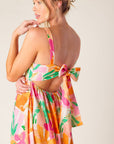 BON VOYAGE PINK ORANGE WOVEN MAXI DRESS