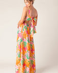 BON VOYAGE PINK ORANGE WOVEN MAXI DRESS