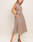 BISTRO STRIPE WOVEN MIDI DRESS