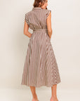 BISTRO STRIPE WOVEN MIDI DRESS