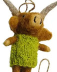 Ornament - Highland Cow in knit sweater