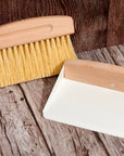 Wood Broom and Metal Dustpan Set