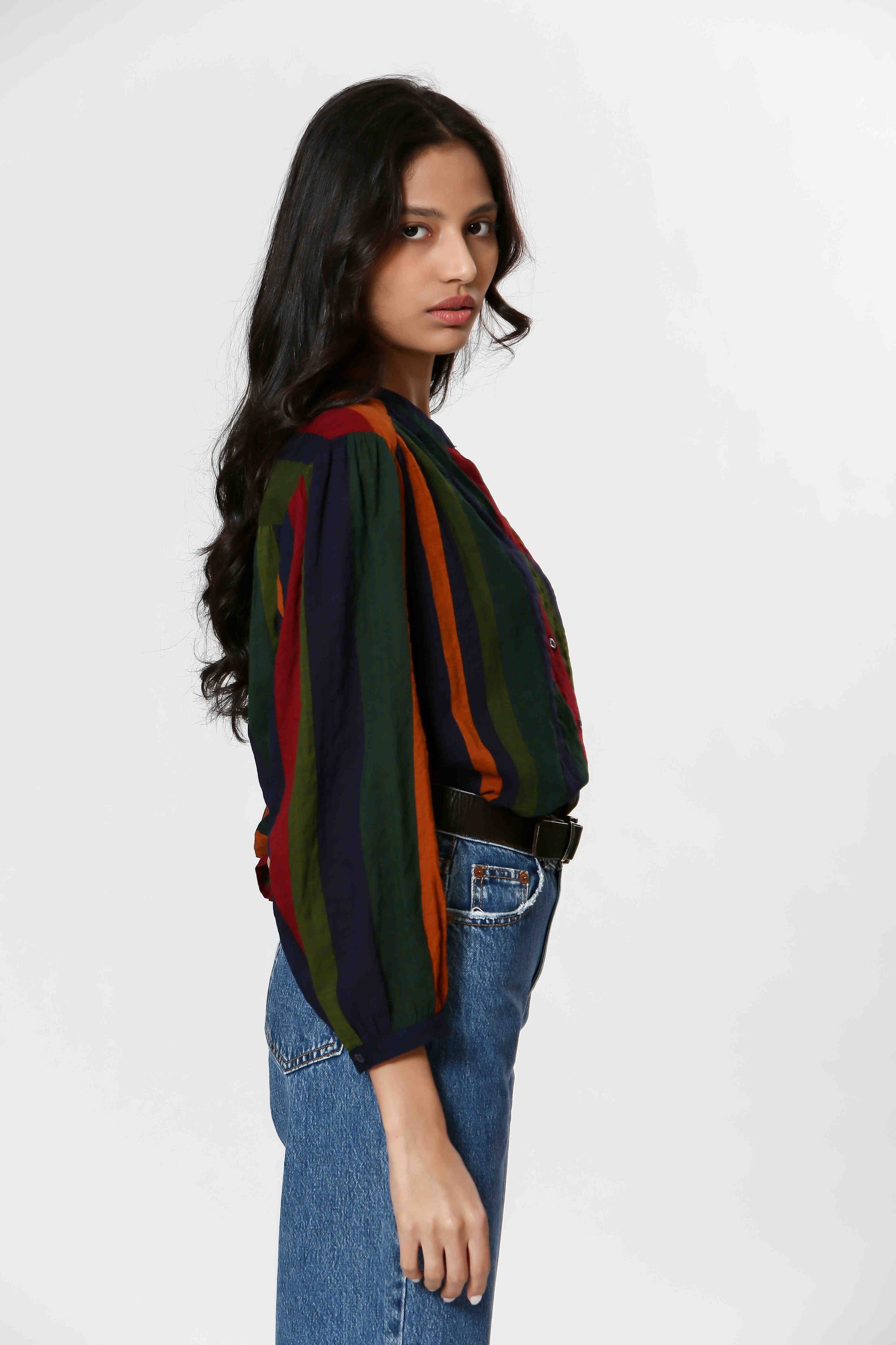 Ladies Long Sleeve Button Down Blouse