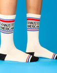 Exhausted American Gym Crew Socks