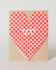 Egg Press Manufacturing - Checker Heart Die-cut Shape Greeting Card by Suzy Ultman