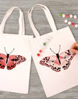 Paint Your Numbers - Blush Flutter Tote – Pink Butterfly Edition Paint by Numbers Kit