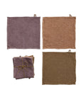 Stonewashed Cotton Waffle Weave Dish Cloths, Set of 3 Tied with Gold Cord
