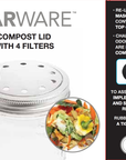 Jarware Compost Lid for Wide Mouth Mason Jar, Set 4