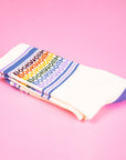 Bookworm - Vintage Rainbow repeat Gym Crew Socks