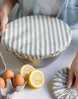 Ticking Stripe Bowl Covers Set of 2