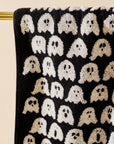 Ghost Spooky Cute Black and White Terry Cloth Hand Towel