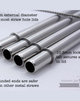 Long Safer Rounded End Stainless Steel Straw for Quart Jars