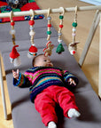 Montessori Baby Gym & Hanging Toys Set | Wooden Play Gym for Babies
