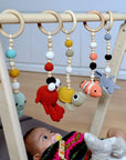 Montessori Baby Gym & Hanging Toys Set | Wooden Play Gym for Babies