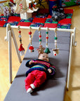 Montessori Baby Gym & Hanging Toys Set | Wooden Play Gym for Babies