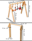 Montessori Baby Gym & Hanging Toys Set | Wooden Play Gym for Babies