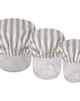 Ticking Stripe Mini Bowl Cover Set of 3