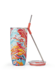 24oz Marble Swirl Tumbler with Straw