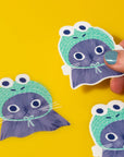 Bromstad Printing Co. - Frog Hat Cat Clear Sticker