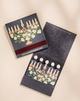 One & Only Paper - Floral Illustrated Menorah Printed 10 Stem Matchbooks