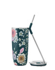 24oz Midnight Botanical Tumbler with Straw