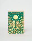 Egg Press Manufacturing - Owl Love Mini Letterpress Greeting Card by Phoebe Wahl